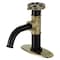 Kingston Brass KSD2823RX Single-Handle Bathroom Faucet with Push Pop-Up, Matte Black/Antique Brass KSD2823RX - alternate 1
